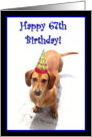 Happy 67th Birthday Dachshund card