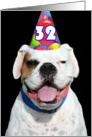 Happy 32nd Birthday Boxer Dog card