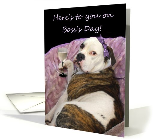 Happy Boss's Day Old English Bulldogge card (488927)