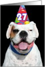 Happy 27th Birthday Invitation Boxer Dog card