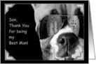 Son Thank You for being my Best Man Boxer Dog card