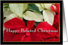 Happy Belated Christmas Poinsettias card