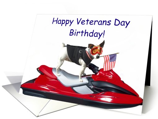 Happy Veterans Day Birthday Jack Russell Terrier card (507856)
