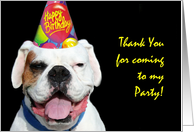 Thank you for coming to my party Boxer Dog card