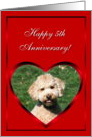 Happy 5th Anniversary Mini Goldendoodle card