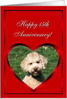 Happy 15th Anniversary Mini Goldendoodle card