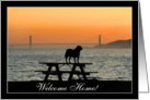 Welome Home Dog in sunset card