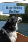 Birthday for Brother - Border Collie in Boat card