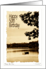 50th Birthday - Vintage Rowboat Scene card