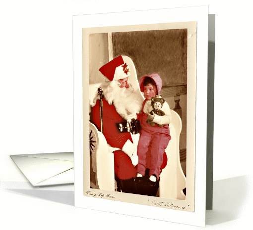 Santa's Promise - Vintage Life Series, Young Girl on Santa's Lap card