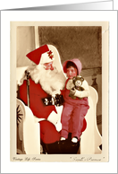 Santa’s Promise - Vintage Life Series, Young Girl on Santa’s Lap card
