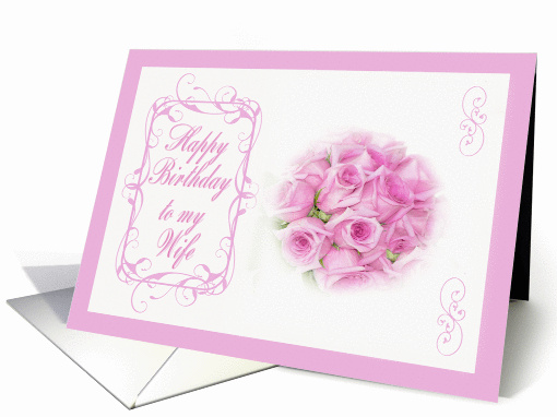Birthday - Wife, Pink Roses card (883403)