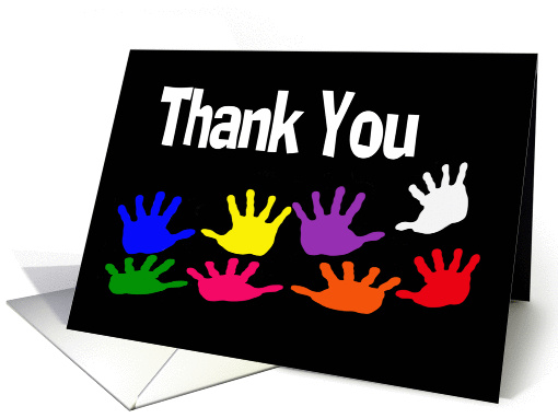 Thanks (Thank You card with Colorful Hand Prints) card (885705)