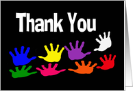 Thanks (Thank You card with Colorful Hand Prints) card