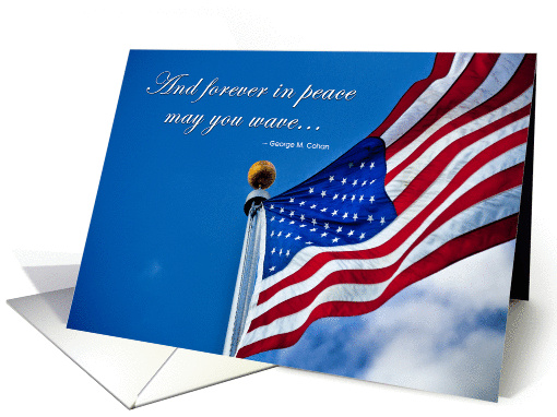 Forever In Peace American Flag Blank Note card (949600)