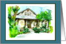 Watercolor House Blank Card
