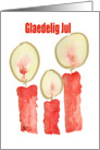 Merry Christmas - Danish, Three Red Candles card