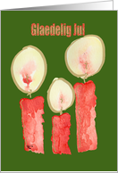 Merry Christmas - Danish, Three Red Candles card