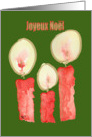 Merry Christmas - French, Three Red Candles card
