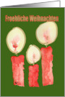 Merry Christmas - German, Three Red Candles card