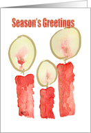 Season’s Greetings, three Red Candles card