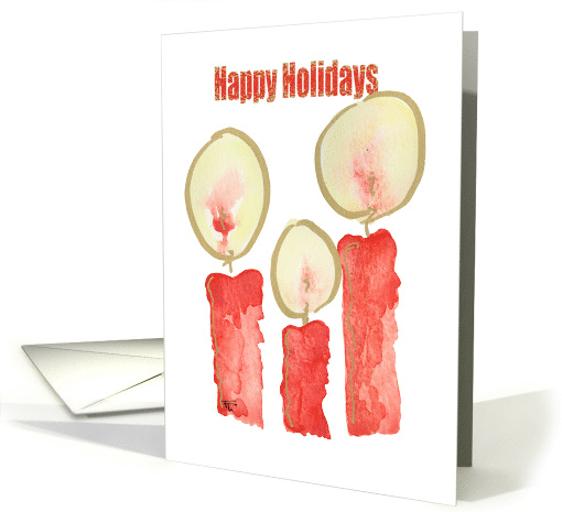 Happy Holidays, Three Red Candles card (732063)