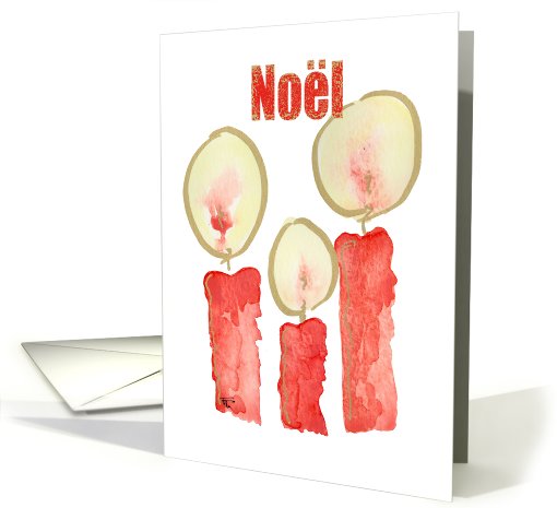 Happy Holidays - Noel, Three Red Candles card (732068)