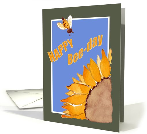 Happy Bee-Day - Sunflower and Bee card (764928)