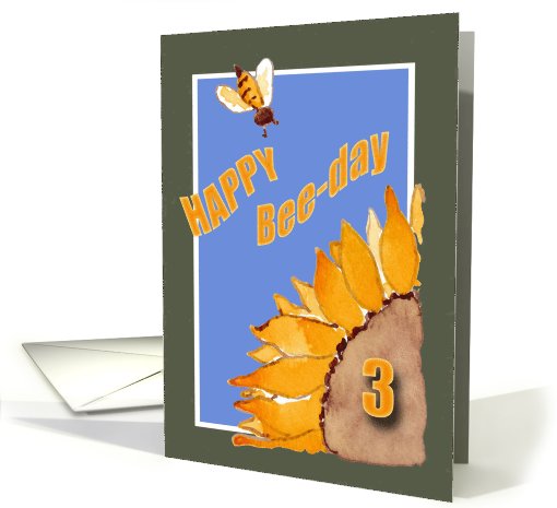 Happy Bee-Day - 3 - Sunflower and Bee card (776933)