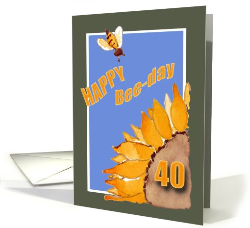Happy Bee-Day - 40 - Sunflower and Bee card (808363)