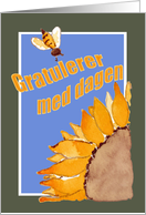 Happy Birthday - Norwegian - Sunflower and Bee card