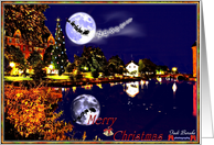 orebro castle in christmas night card
