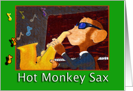 The Great Cure-All Get Well Monkey Sax card