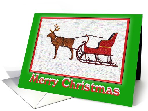 Reindeer and sleigh card (323095)