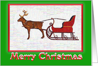 Reindeer and sleigh card