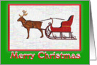 Reindeer and sleigh card
