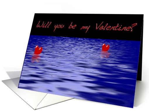 Two lonely hearts drifting card (331936)