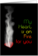 My heart is on fire card
