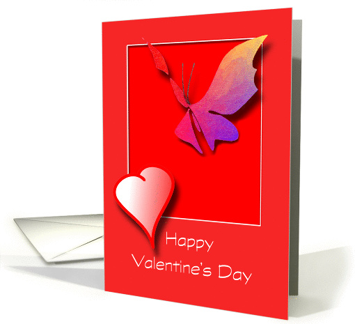 Beautiful butterfly and Heart Valentine card (343240)