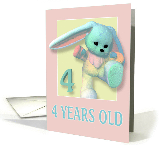 4 years old (Birthday Bunny) card (353731)