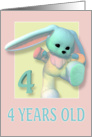 4 years old (Birthday Bunny) card