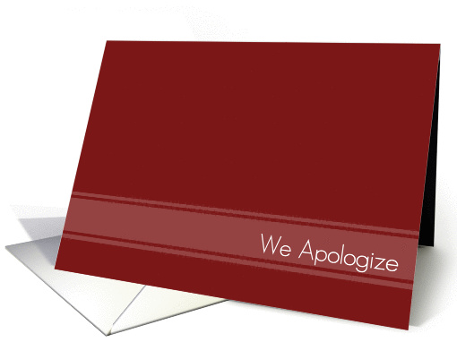 Series One Business Apology (see notes) card (355137)