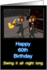 60th Birthday Monkey Sax Swinger card