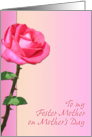 To My Foster Mother on Mother’s Day Rose card