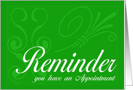 Appointment Reminder BCG card