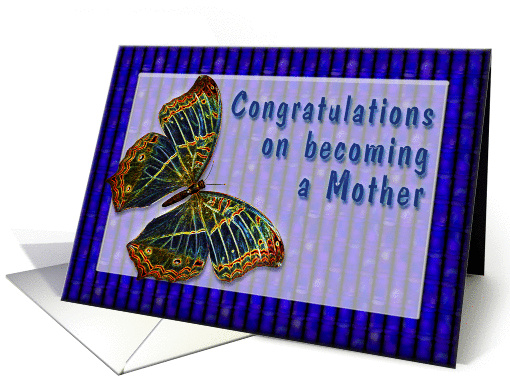 Congrats New Mother Cloisonne Butterfly card (371927)