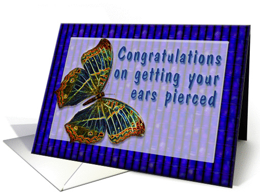 Congrats On getting your ears pierced Enamel Butterfly card (371948)