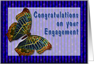 Congrats On your Engagement Enamel Butterfly card