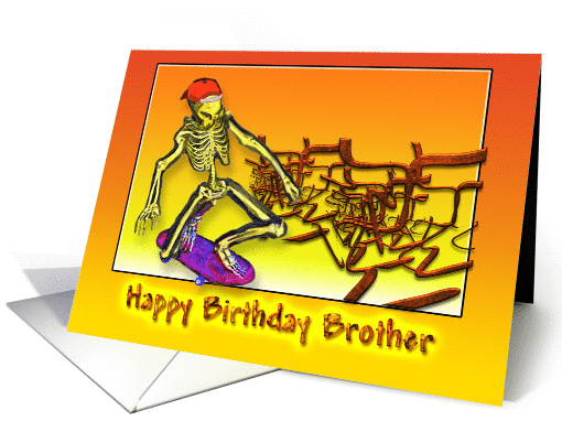 Happy Birthday Brother, Skateboarding card (373744)