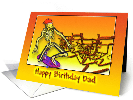 Happy Birthday Dad, Skateboarding card (373747)